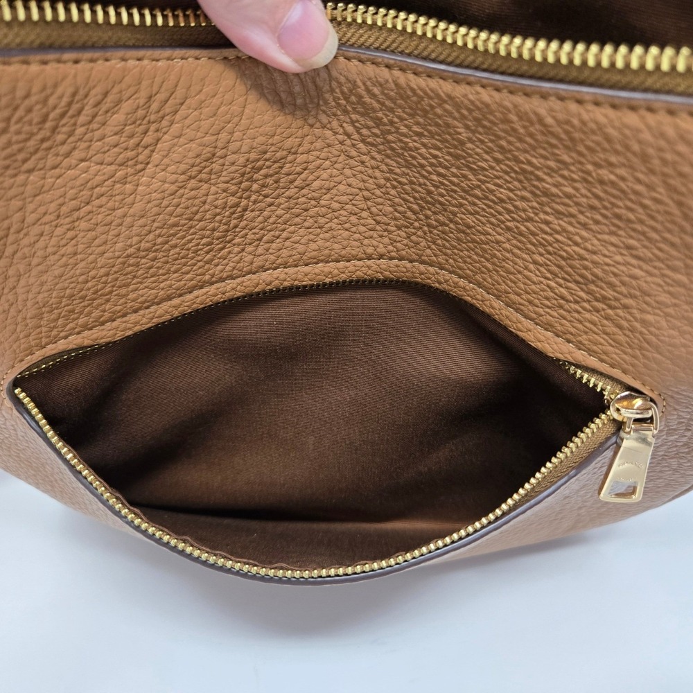 Coach Jules Hobo Bag Women Medium Brown Excellent Pebble Leather CU960 - Picture 4 of 8